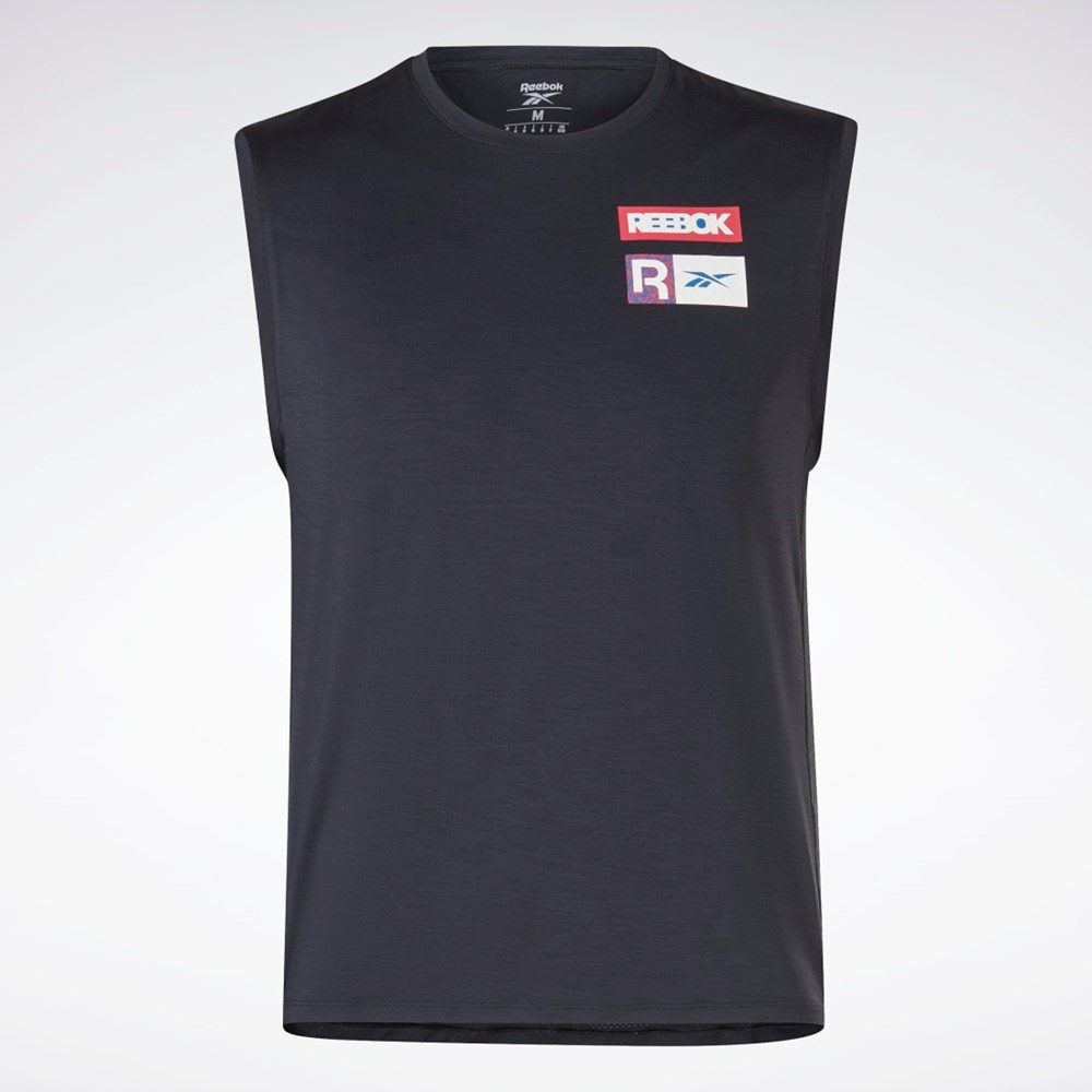 Reebok ACTIVCHILL Ärmlös T-Shirt Svarta | JPVWG-2594