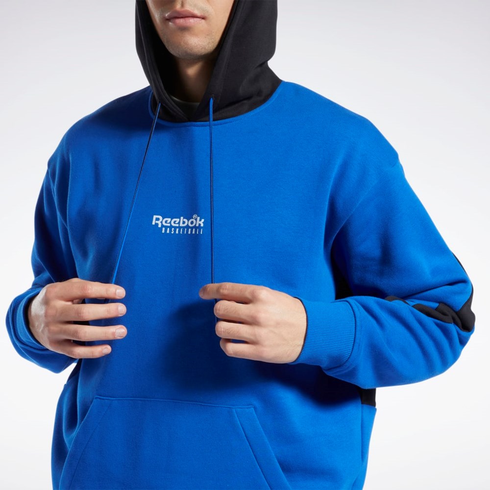 Reebok Basketball Back Vector Fleece Hoodie Blå | IWGSC-2483
