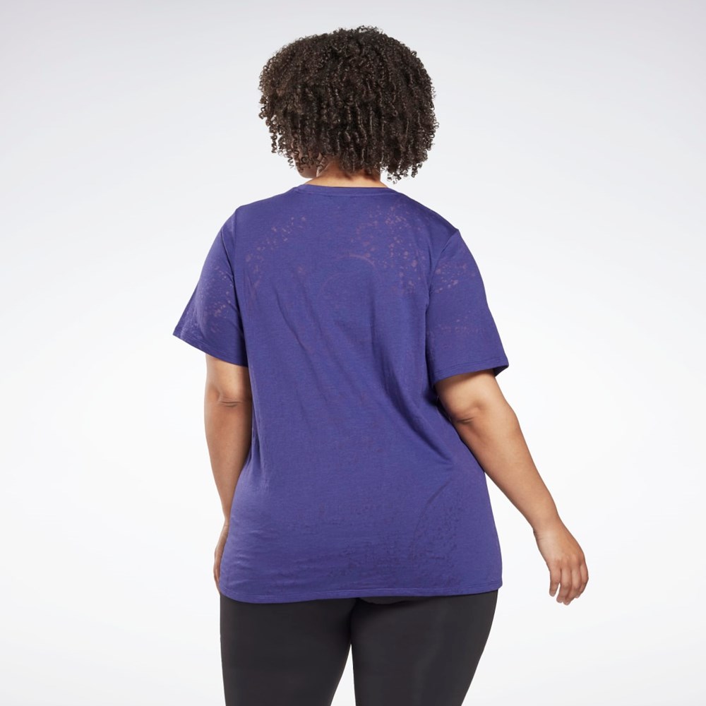 Reebok Burnout T-Shirt (Plus Size) Lila | CEFTA-2341