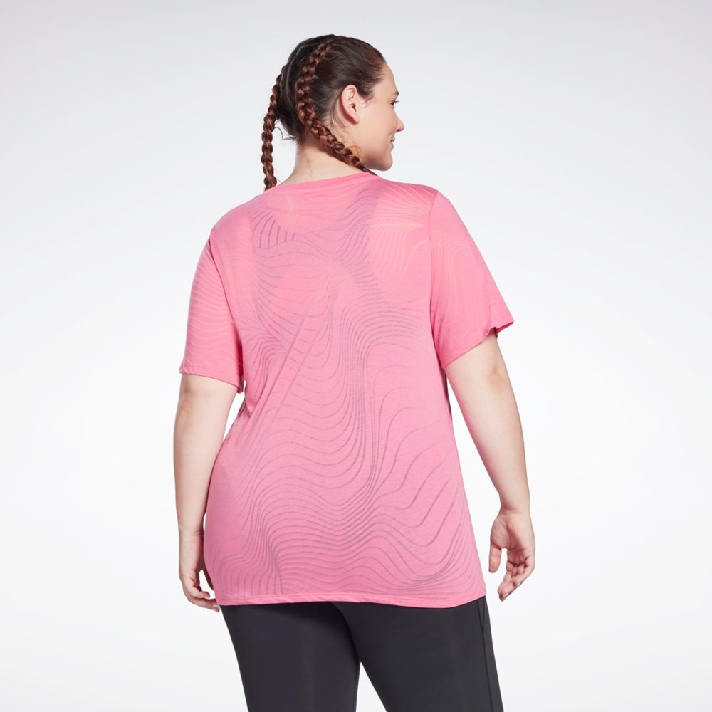 Reebok Burnout T-Shirt (Plus Size) Rosa | EMAPZ-4986