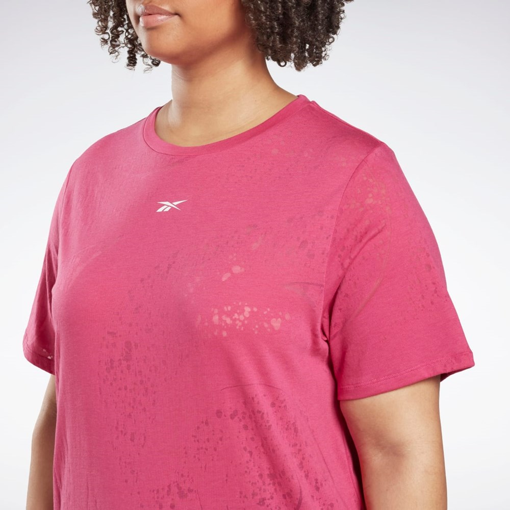 Reebok Burnout T-Shirt (Plus Size) Rosa | RFNVH-5380