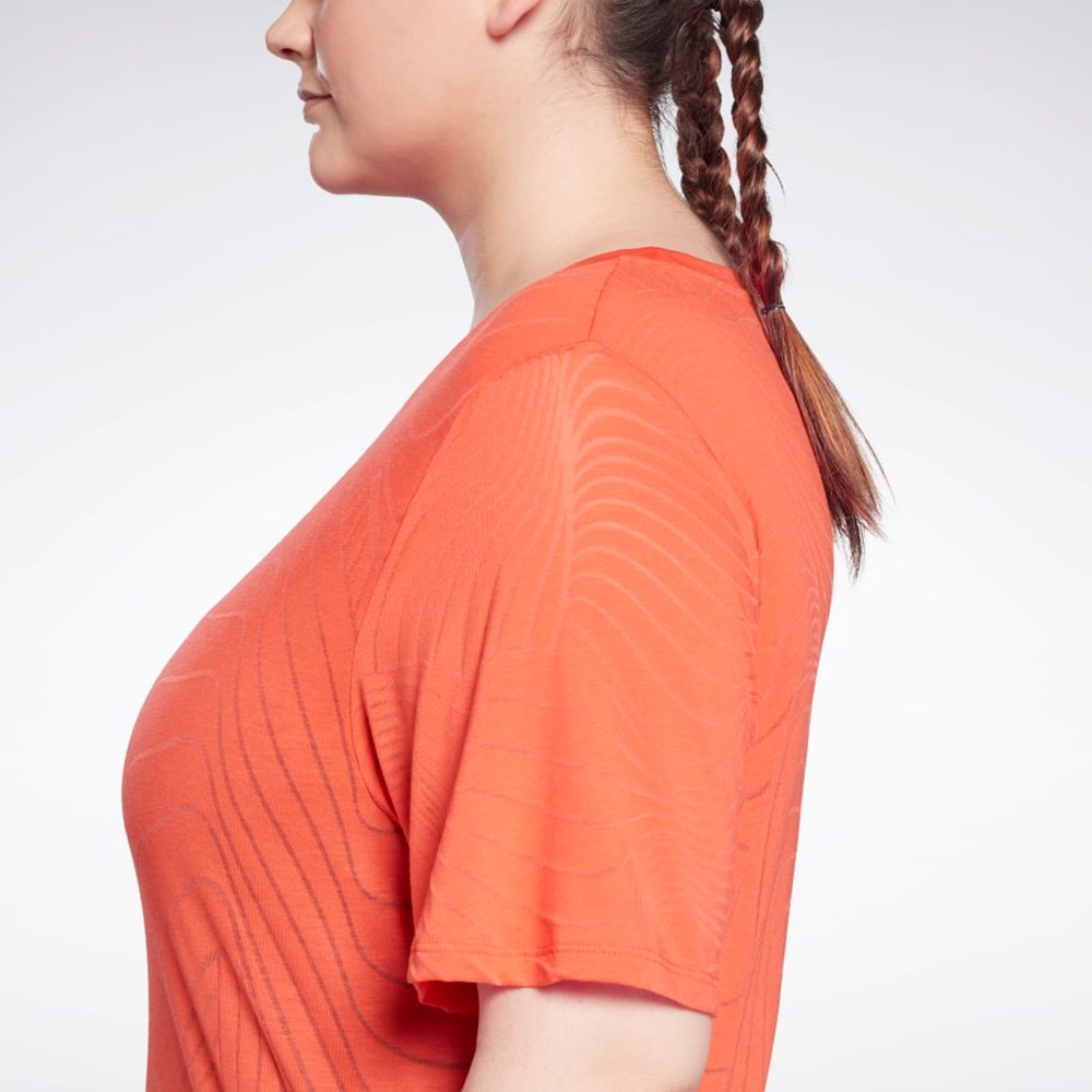 Reebok Burnout T-Shirt (Plus Size) Röda | LMFBC-0918
