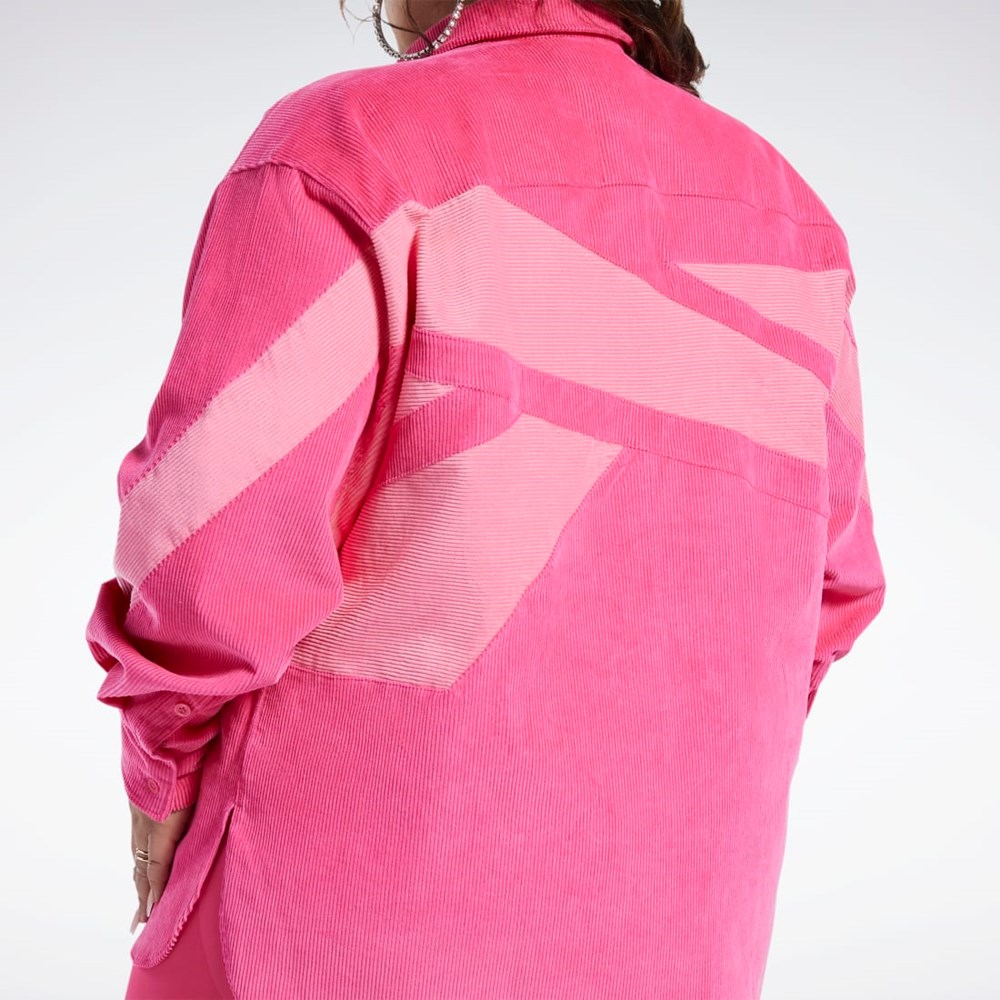 Reebok Cardi B Corduroy Cover-Up (Plus Size) Rosa | LCHTX-9768