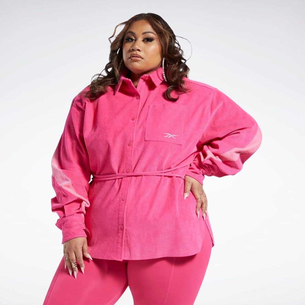 Reebok Cardi B Corduroy Cover-Up (Plus Size) Rosa | LCHTX-9768