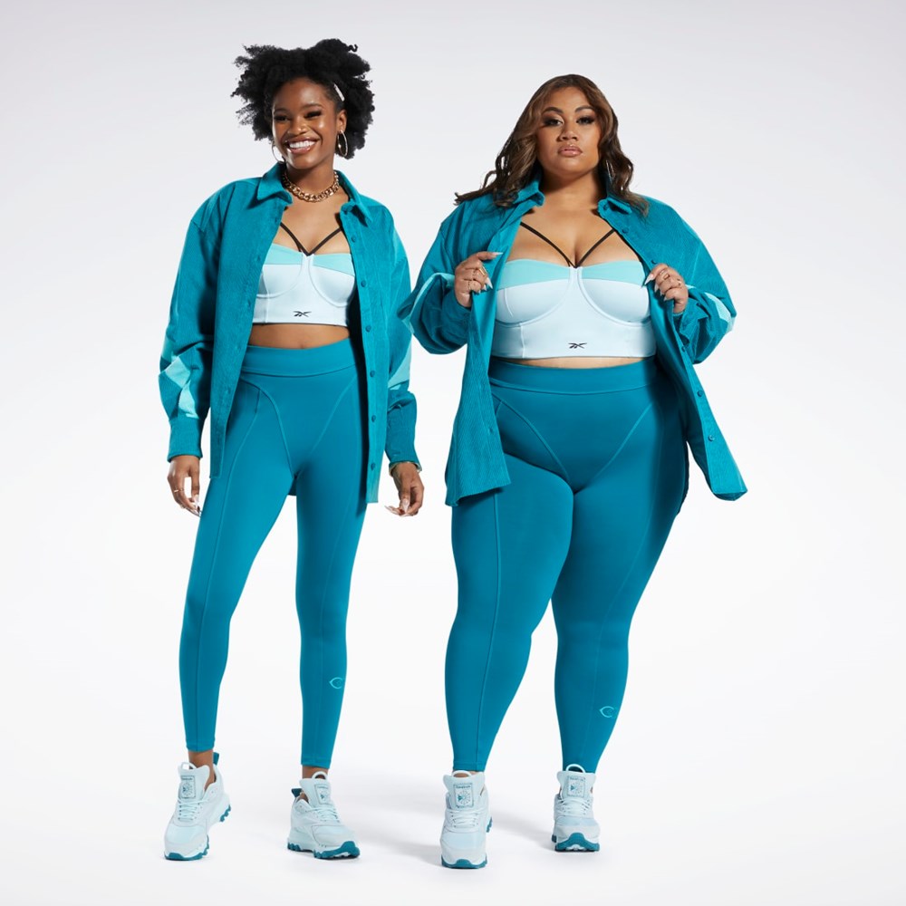 Reebok Cardi B Corduroy Cover-Up Seaport Teal | AYZXU-0827