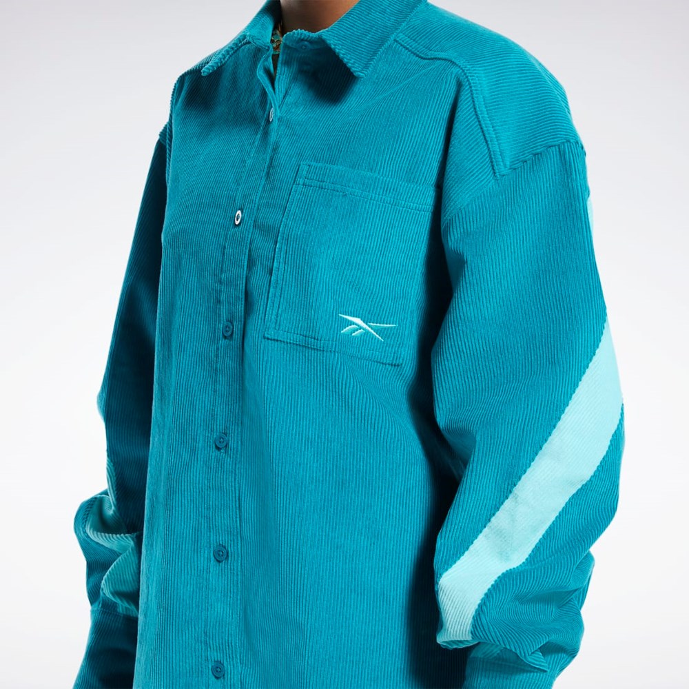 Reebok Cardi B Corduroy Cover-Up Seaport Teal | AYZXU-0827