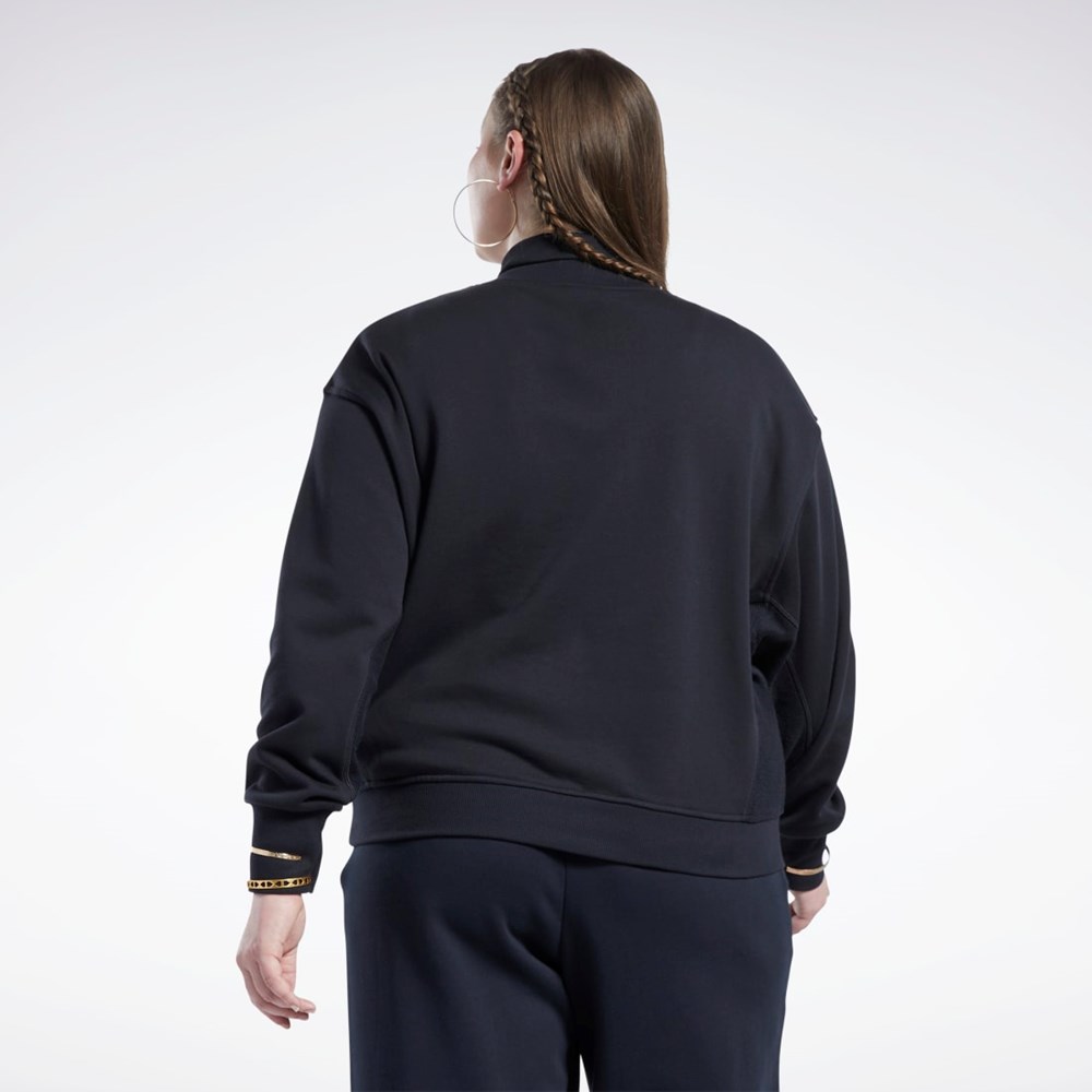 Reebok Classics Bomull French Terry Sweatshirt (Plus Size) Svarta | WUHVM-3571
