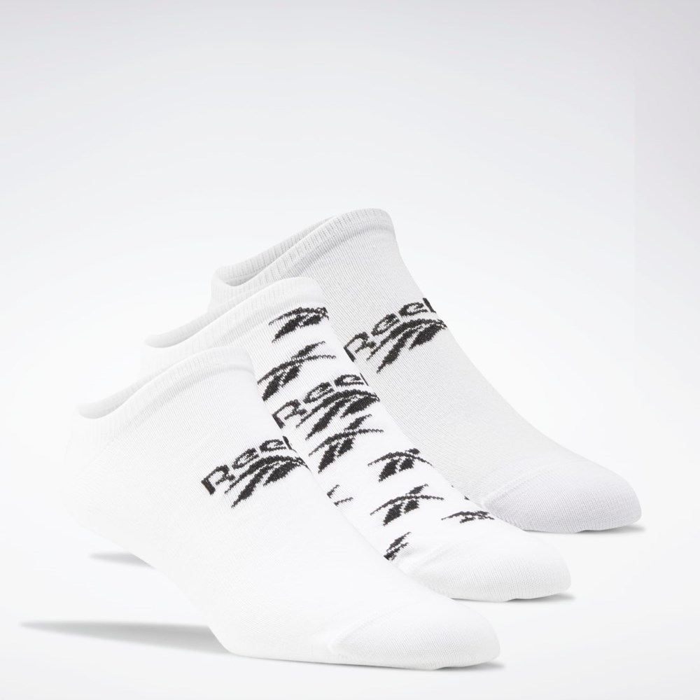 Reebok Classics Invisible Socks 3 Pairs Vita Grå Vita | TRKGA-1574
