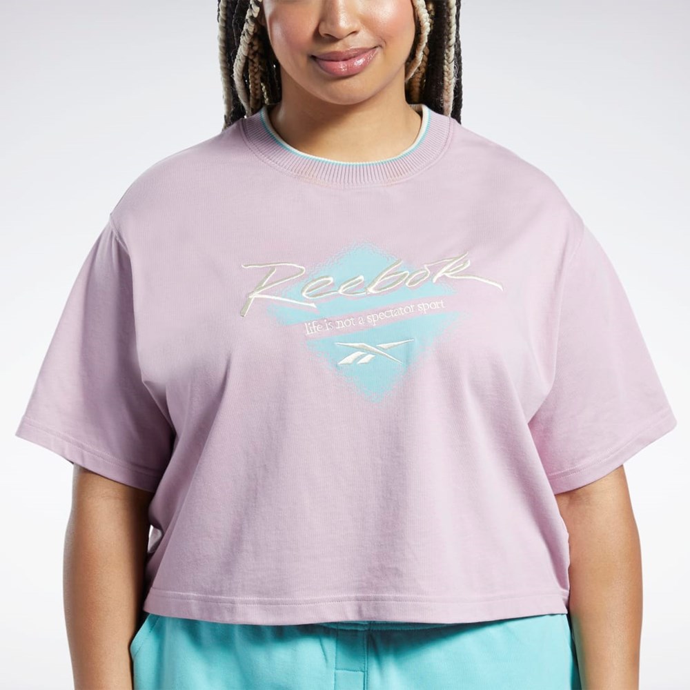 Reebok Classics Tryck T-Shirt (Plus Size) Infused Lilac | GARJV-2496