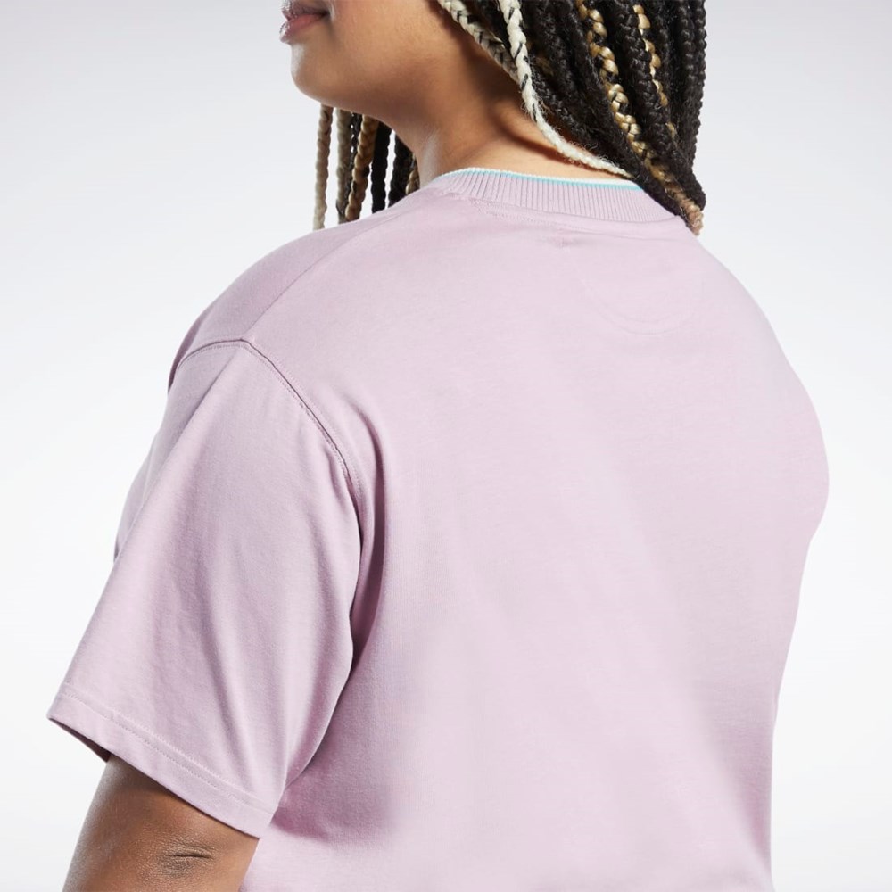 Reebok Classics Tryck T-Shirt (Plus Size) Infused Lilac | GARJV-2496
