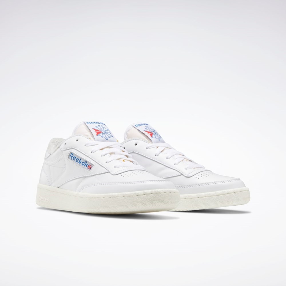 Reebok Club C 85 Vintage Shoes Vita Blå | KFAPE-6829