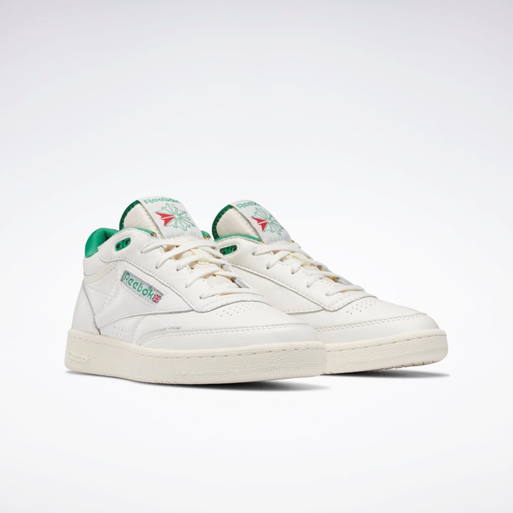 Reebok Club C Mid II Vintage Shoes Gröna Vita | VPSQY-7659