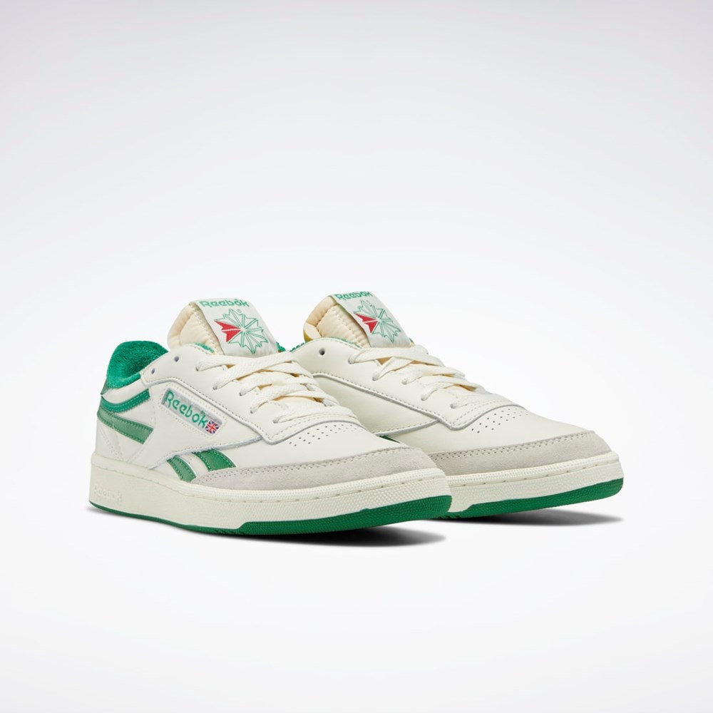 Reebok Club C Revenge Vintage Shoes Vita Gröna | KBLPZ-0791