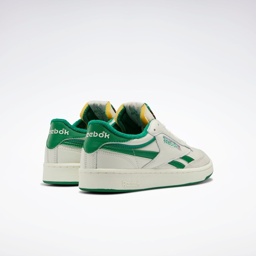Reebok Club C Revenge Vintage Shoes Vita Gröna | KBLPZ-0791