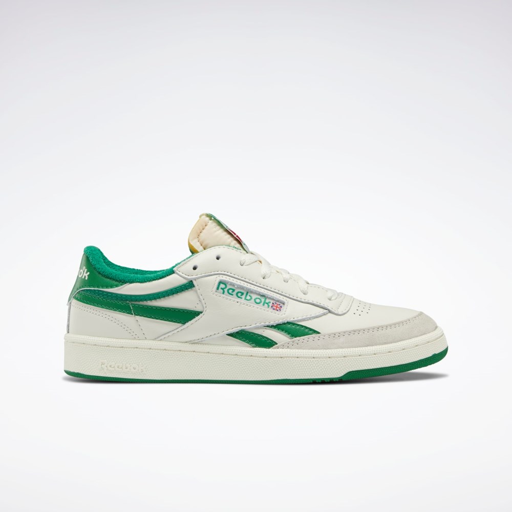 Reebok Club C Revenge Vintage Shoes Vita Gröna | KBLPZ-0791