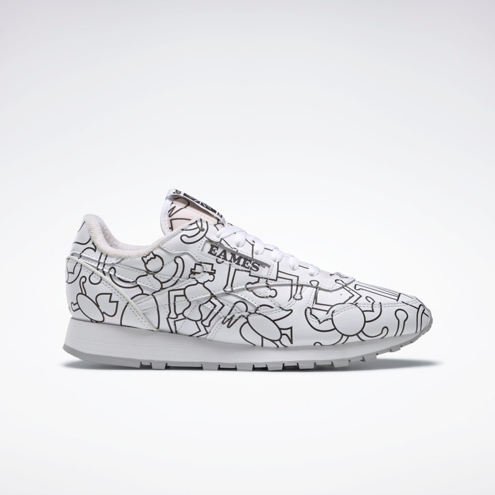 Reebok Eames Classic Leather Shoes Vita Vita Svarta | LWQRS-0194