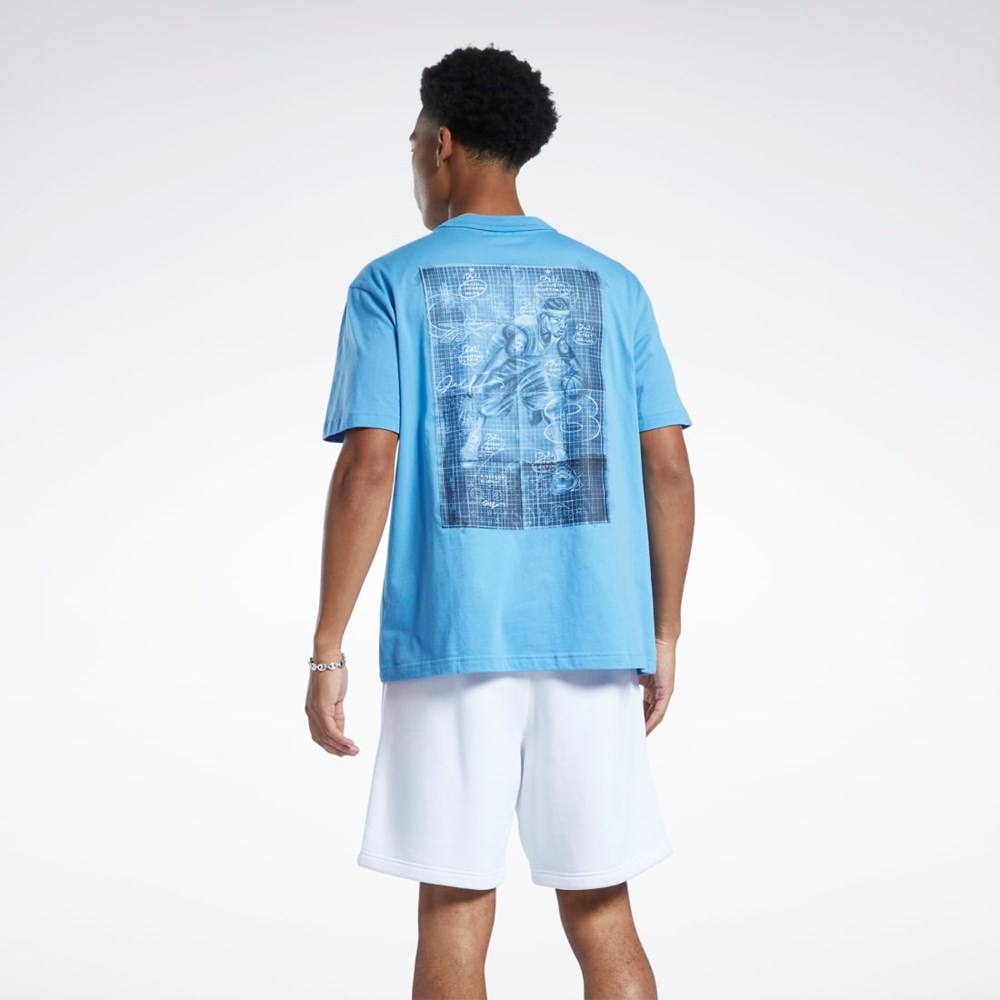 Reebok Iverson Basketball I3 Blueprint Korta Sleeve T-Shirt Blå | LUZMC-7635