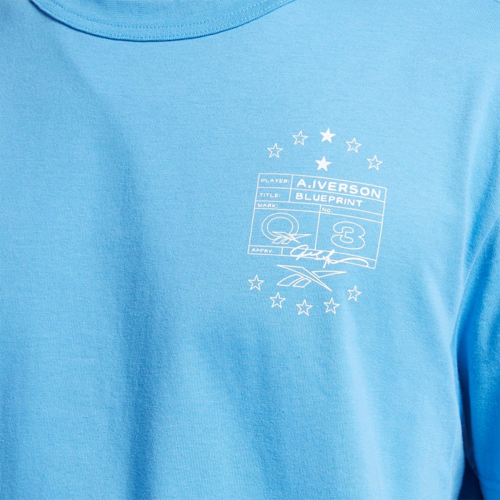 Reebok Iverson Basketball I3 Blueprint Korta Sleeve T-Shirt Blå | LUZMC-7635