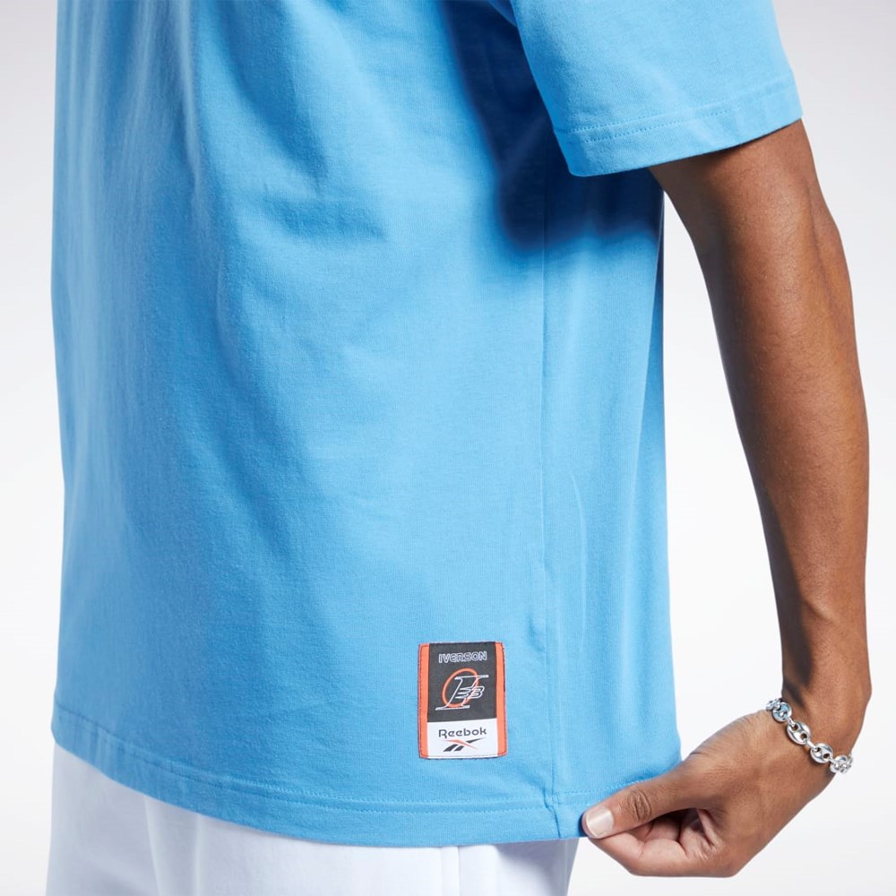 Reebok Iverson Basketball I3 Blueprint Korta Sleeve T-Shirt Blå | LUZMC-7635