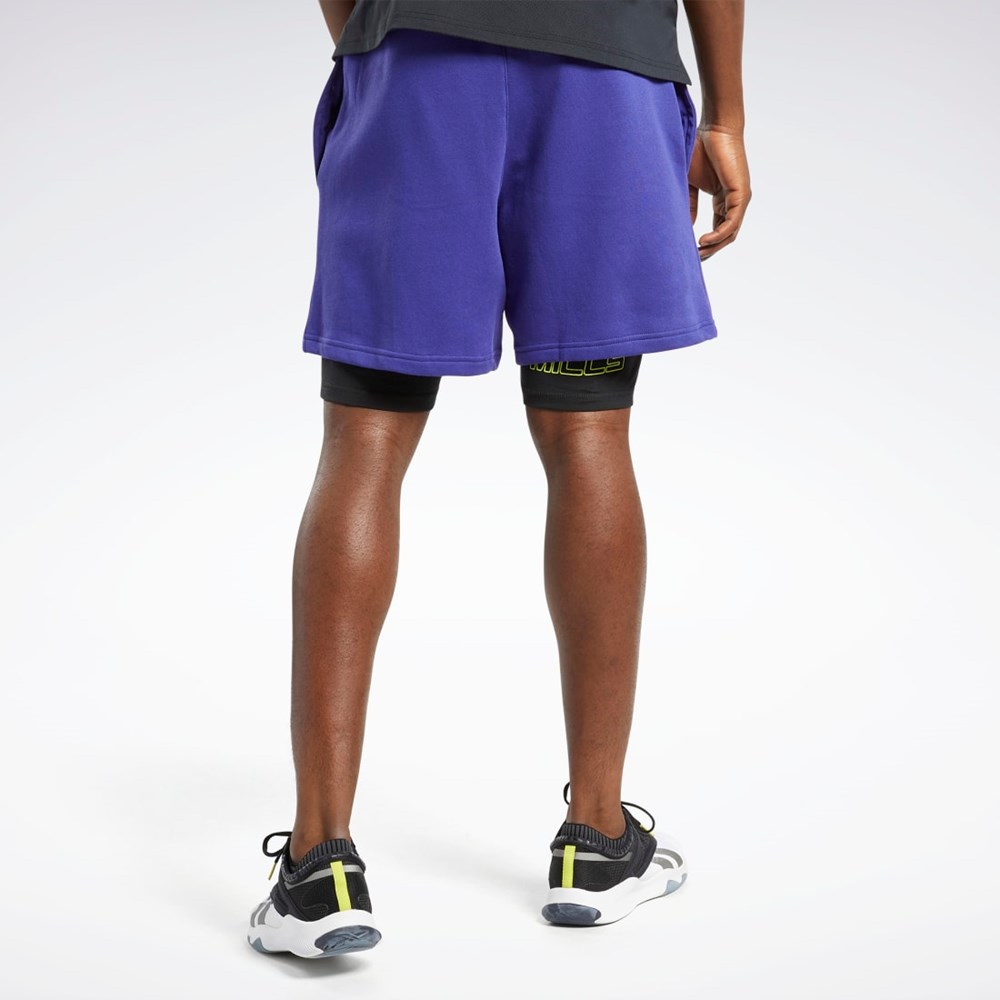 Reebok Les Mills® 2-in-1 Shorts Lila | RNLME-4038