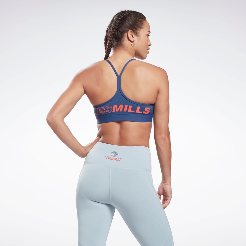 Reebok Les Mills® Lux Mager Medium-Support Sports Bra Blå | MELNK-4019