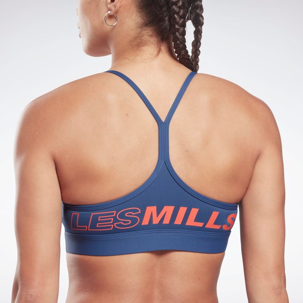 Reebok Les Mills® Lux Mager Medium-Support Sports Bra Blå | MELNK-4019
