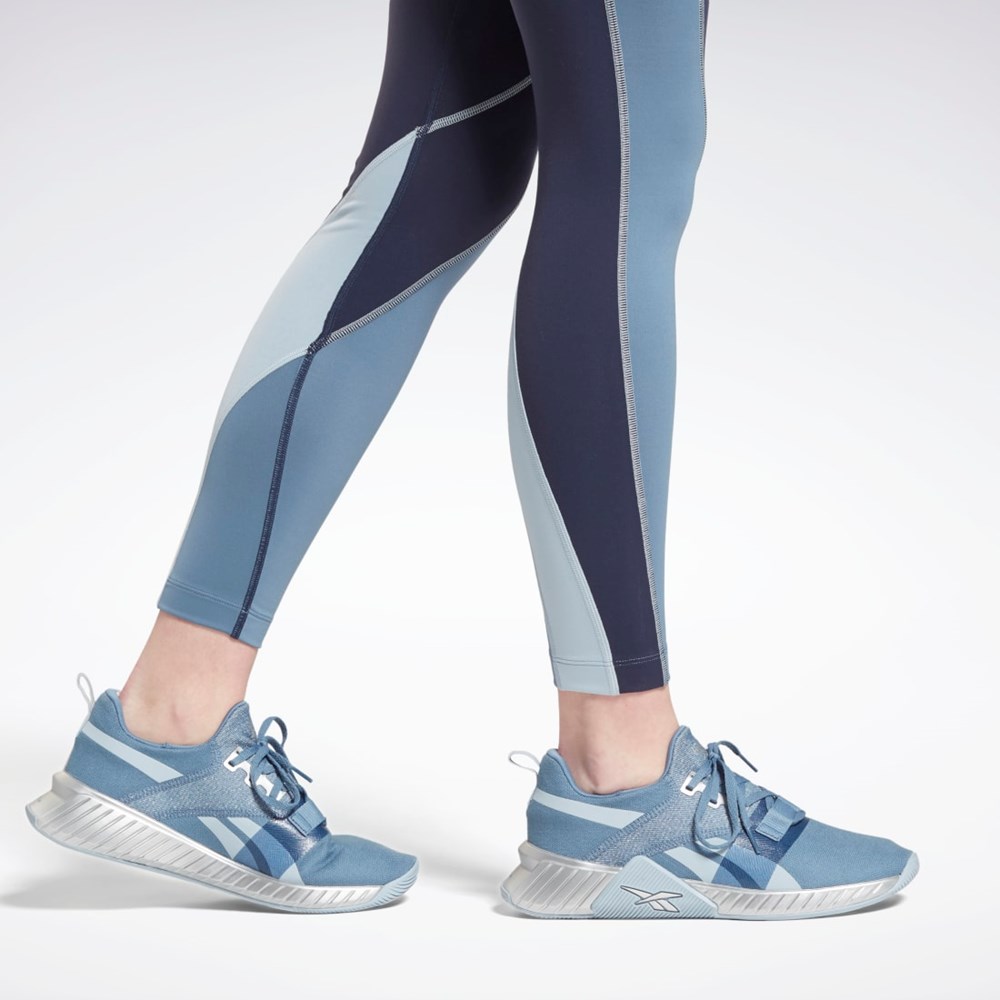 Reebok Lux High-Rise Colorblock Leggings Marinblå | EMFSO-5062