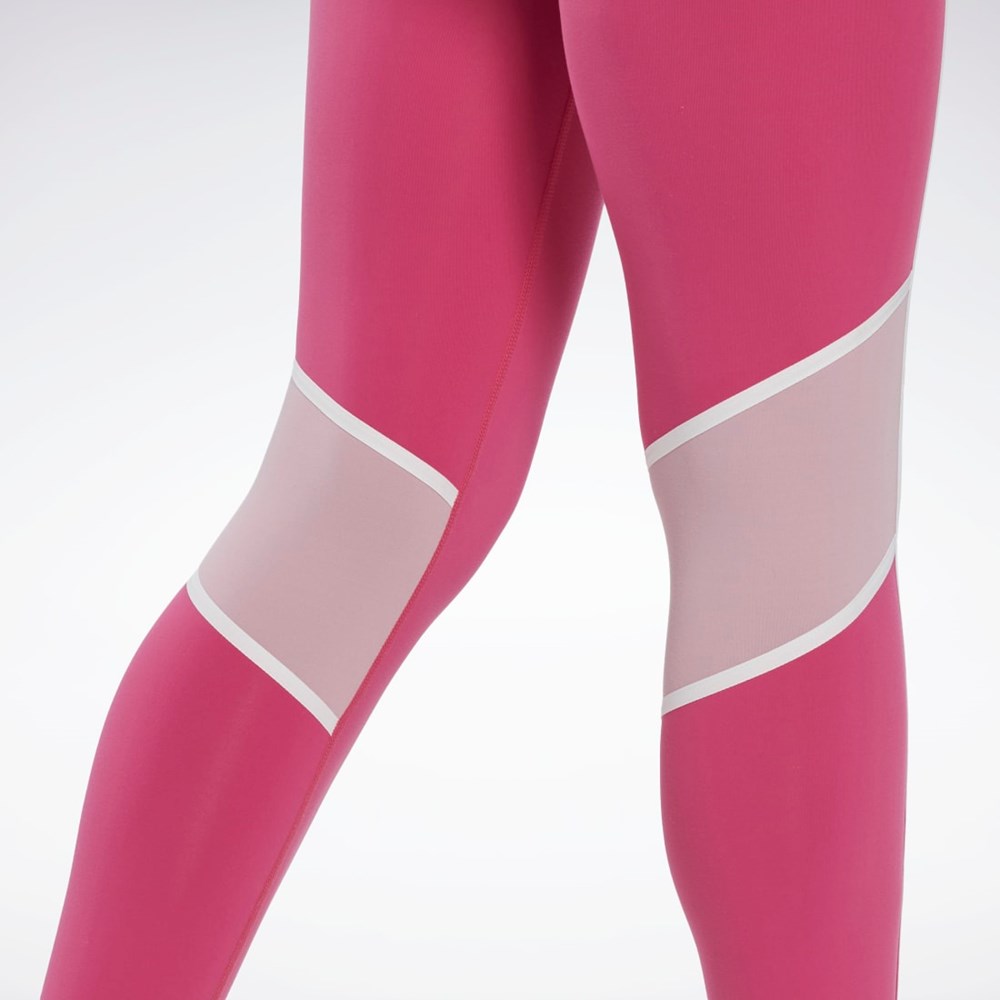 Reebok Lux High-Waisted Colorblock Tights Rosa | BVZGE-8943