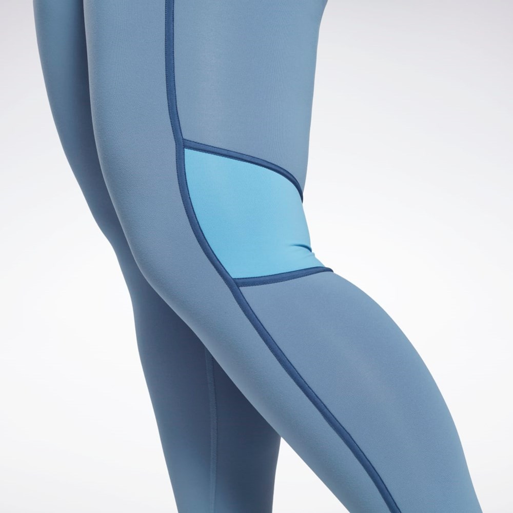 Reebok Lux High-Waisted Colorblock Tights (Plus Size) Blå | GJHTN-4865