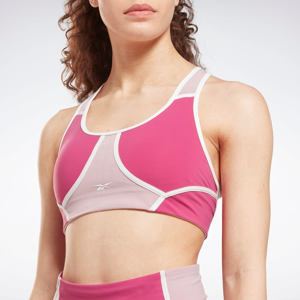 Reebok Lux Racer Vadderad Colorblocked Bra Rosa | DLPAH-9408