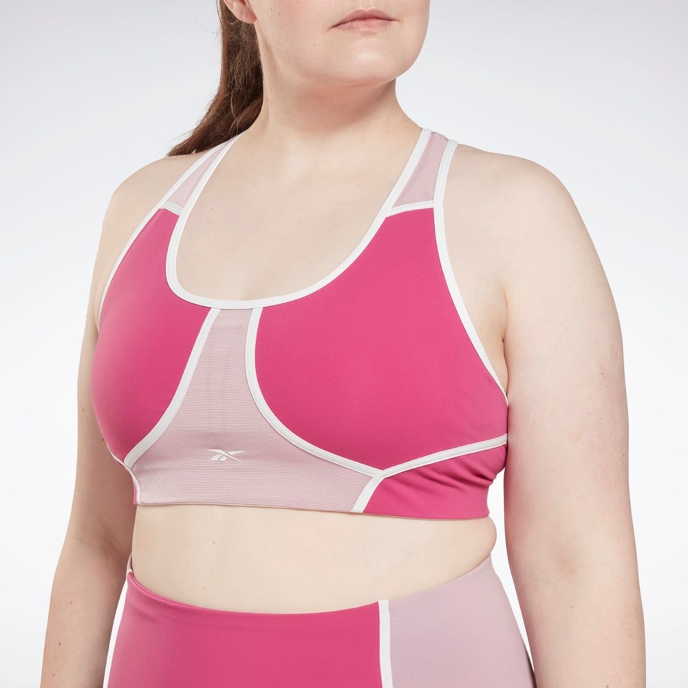 Reebok Lux Racer Vadderad Colorblocked Bra (Plus Size) Rosa | JDRFP-5948