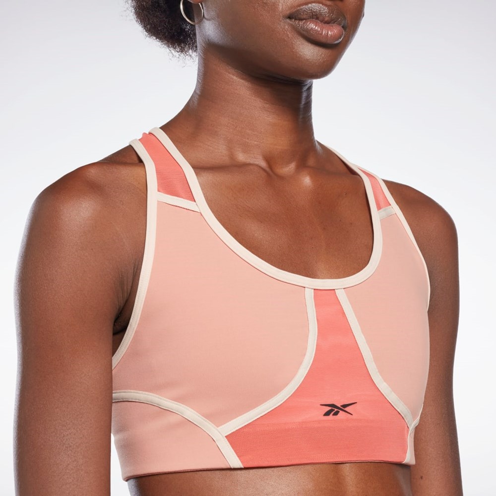 Reebok Lux Racer Vadderad Colorblocked Bra Korall | UCQFR-0437