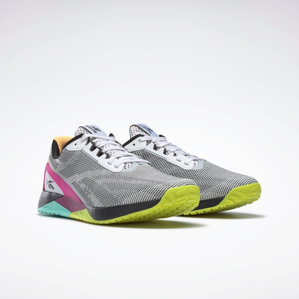 Reebok Nano X1 Grit Tränings Shoes Vita Svarta Rosa | SJLNA-9253