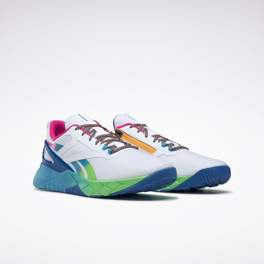 Reebok Nanoflex Parafit TR Shoes Vita Blå Blå | PFLHJ-6907