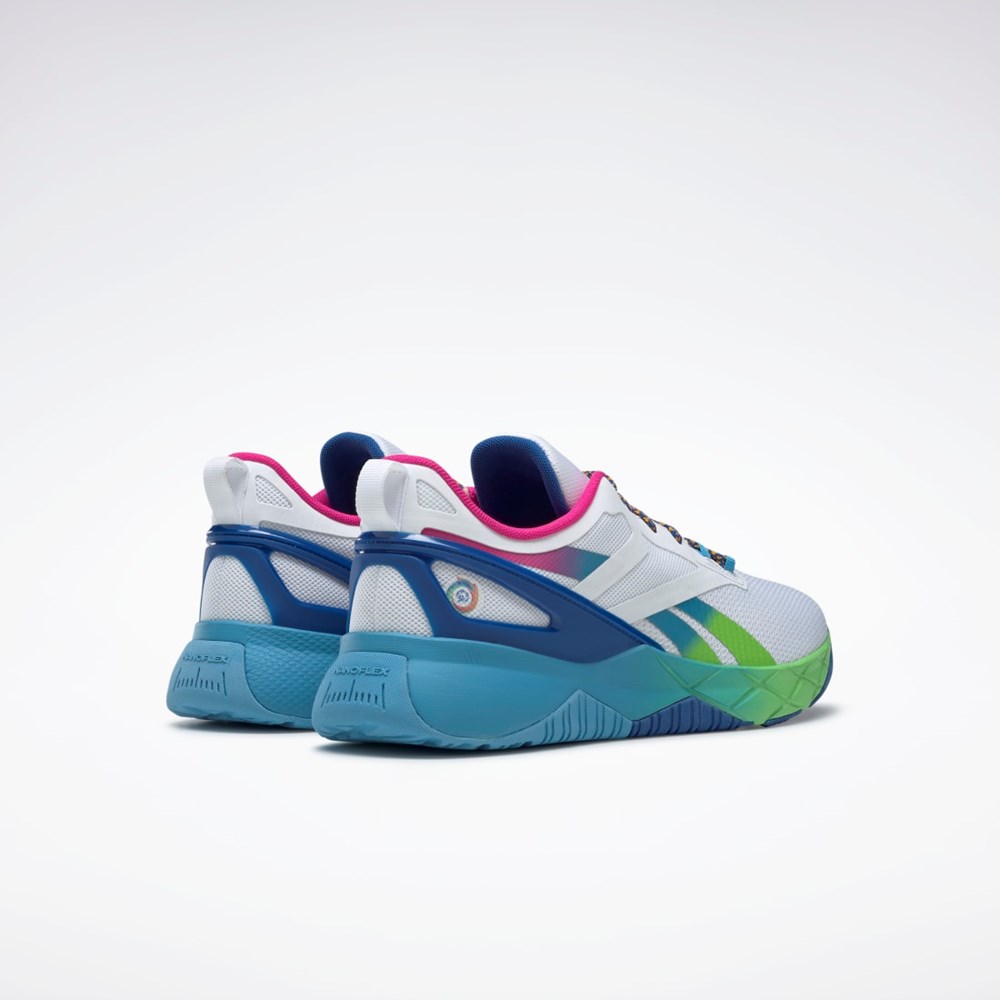 Reebok Nanoflex Parafit TR Shoes Vita Blå Blå | PFLHJ-6907
