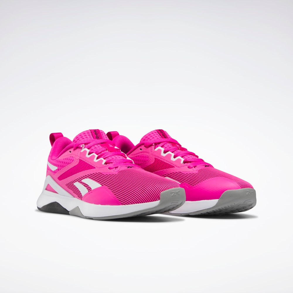 Reebok Nanoflex TR 2.0 Tränings Shoes Rosa Vita Grå | UVLQJ-8729