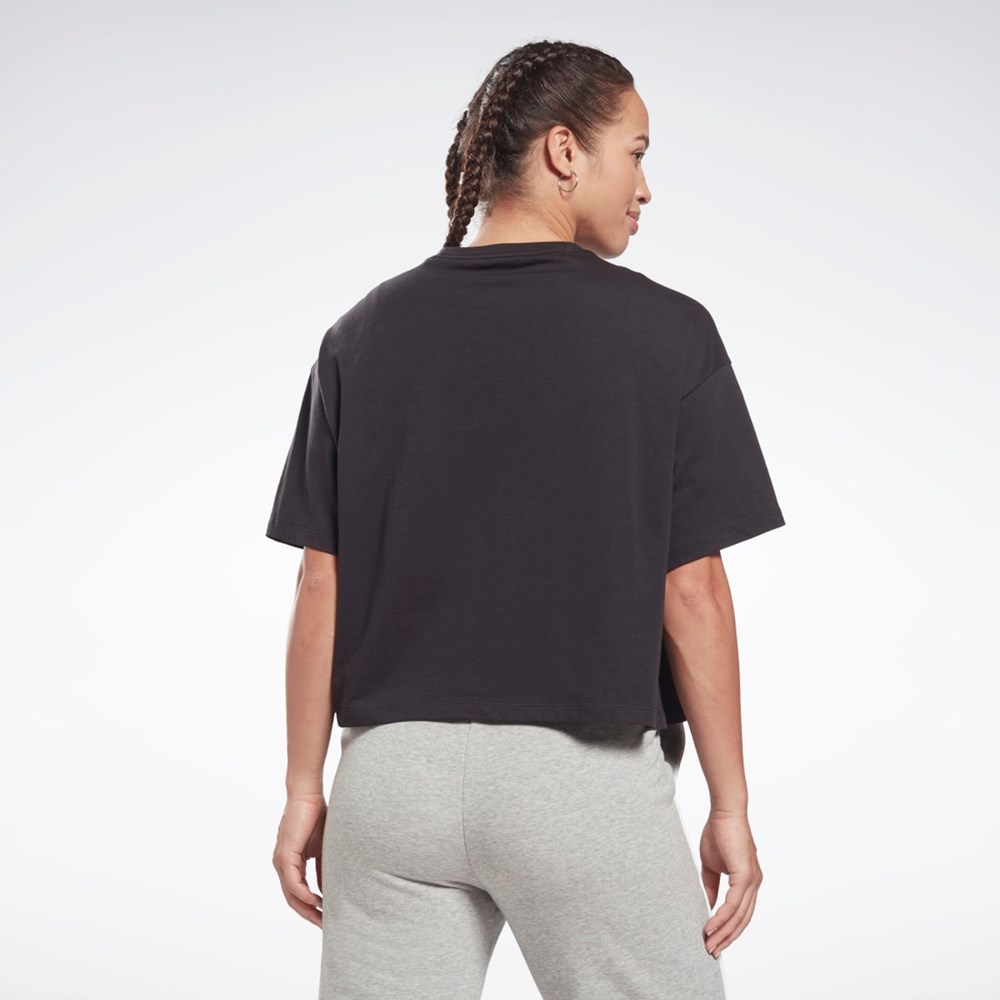 Reebok Piping T-Shirt Svarta | BKNAR-7258