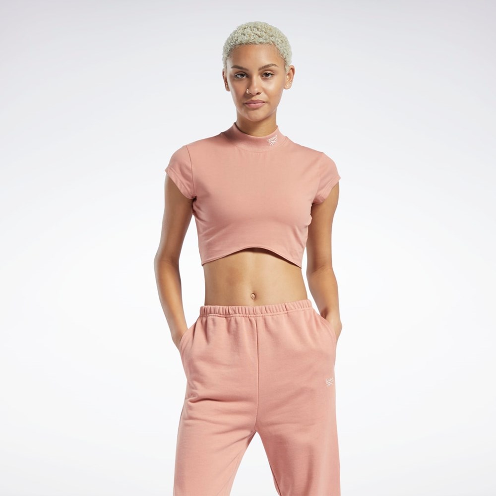 Reebok Reebok Classics Korta Sleeve Fitted Top Korall | RTCML-0718