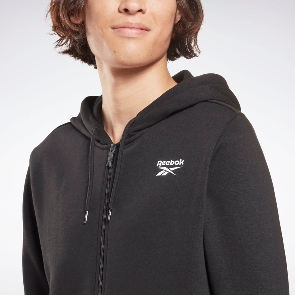Reebok Reebok Identity Fleece Zip-Up Hoodie Svarta | ALSKE-0586