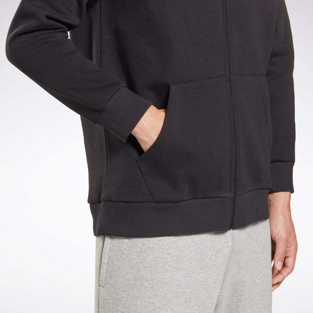 Reebok Reebok Identity Fleece Zip-Up Hoodie Svarta | ALSKE-0586