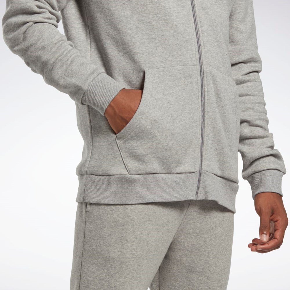 Reebok Reebok Identity Fleece Zip-Up Hoodie Grå | TEKOW-8061