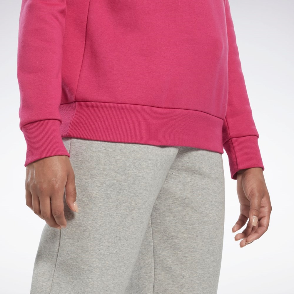 Reebok Reebok Identity Logo Fleece Crew Sweatshirt Rosa | XVGJI-9250
