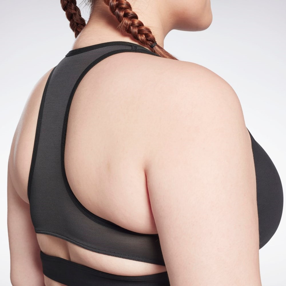 Reebok Reebok Lux Vector Racer Sports Bra (Plus Size) Svarta | TJIKX-0891