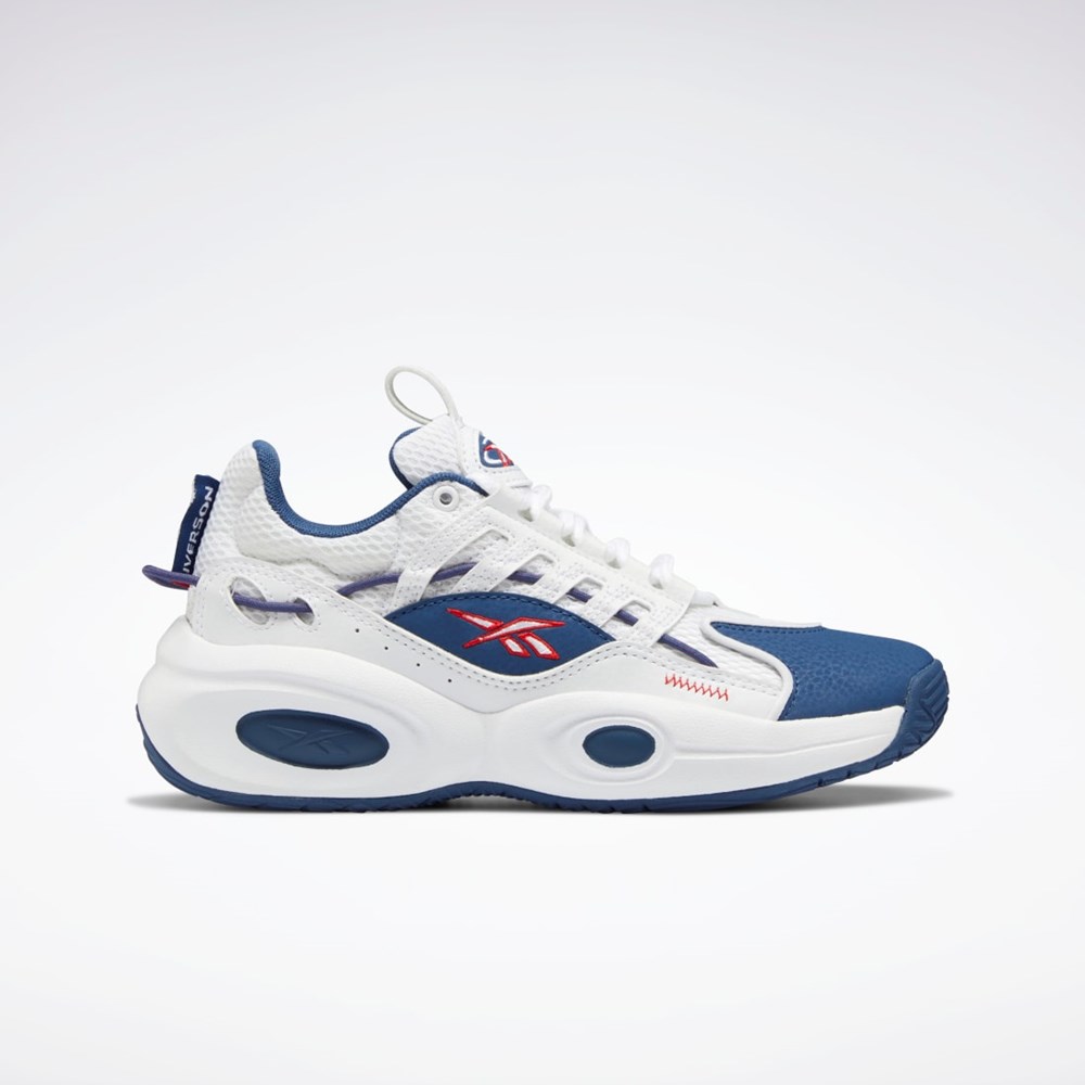 Reebok Reebok Solution Mid Basketball Shoes - Grade School Vita Blå Röda | RNPIH-2548