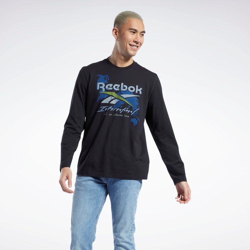 Reebok Tryck Series Pre-Season Long Sleeve T-Shirt Svarta | WTIUR-0175