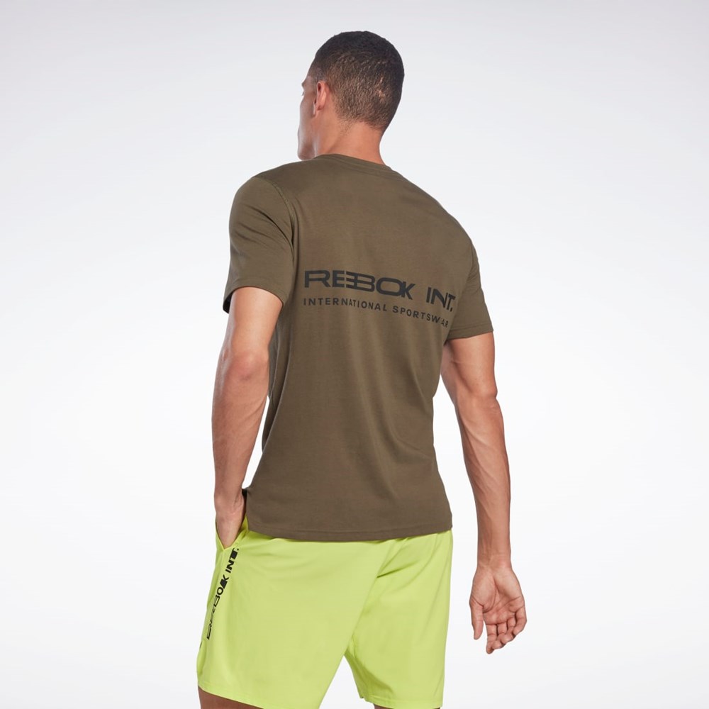 Reebok Tryck Speedwick Move T-Shirt Gröna | CGHTN-8703