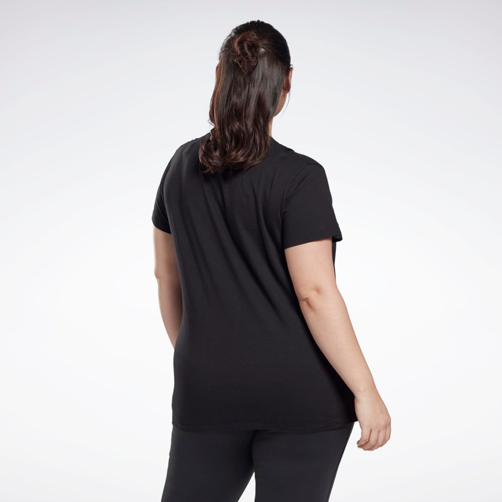 Reebok Tryck Vector T-Shirt (Plus Size) Svarta | PRIFQ-0854