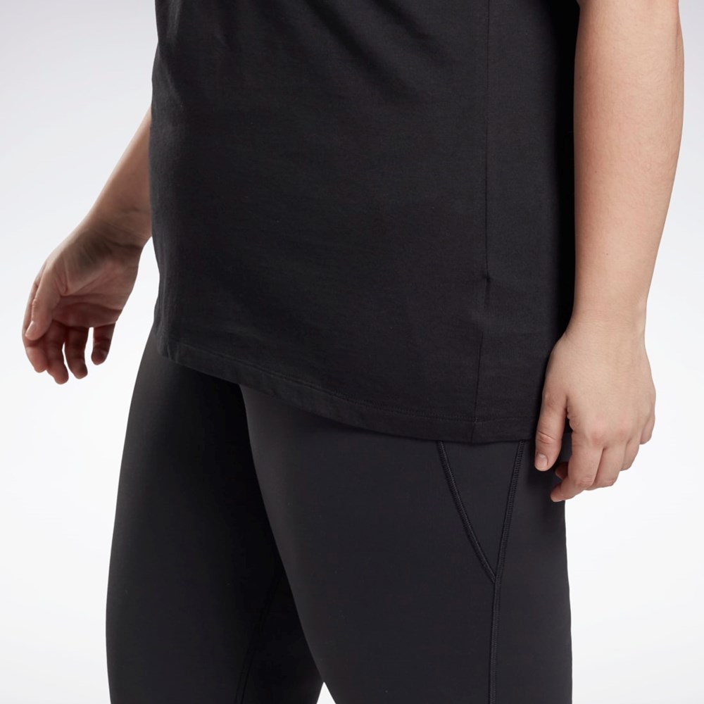 Reebok Tryck Vector T-Shirt (Plus Size) Svarta | PRIFQ-0854
