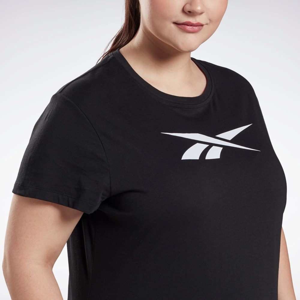 Reebok Tryck Vector T-Shirt (Plus Size) Svarta | PRIFQ-0854