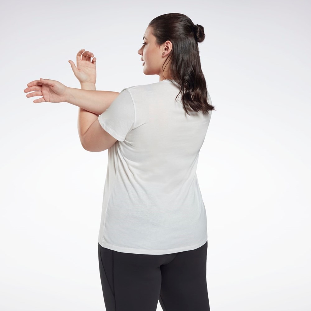 Reebok Tryck Vector T-Shirt (Plus Size) Vita | RFSLM-1435